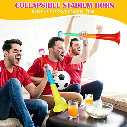 Collapsible Vuvuzela Horns - Loud Stadium Party Noise Makers Set