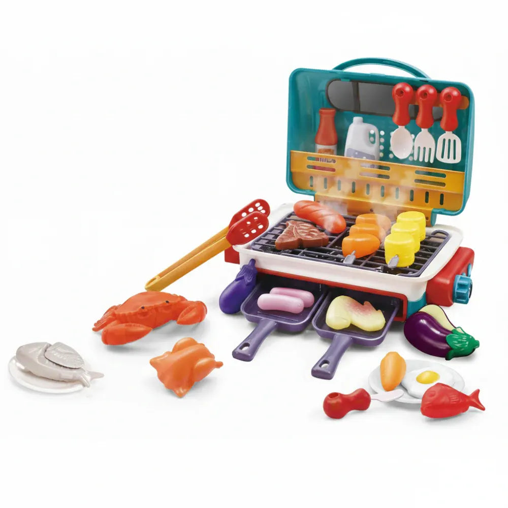 Color-Changing Kids BBQ Grill Playset with Realistic Smoke Effect