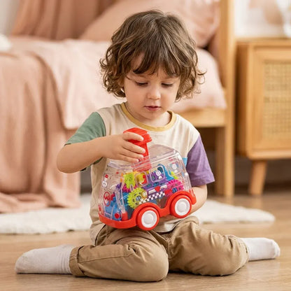 Colorful Educational Gear Mechanism Push-and-Go Toy Cars for Kids