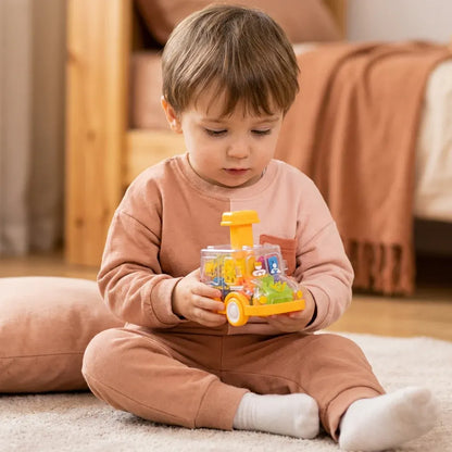 Colorful Educational Gear Mechanism Push-and-Go Toy Cars for Kids