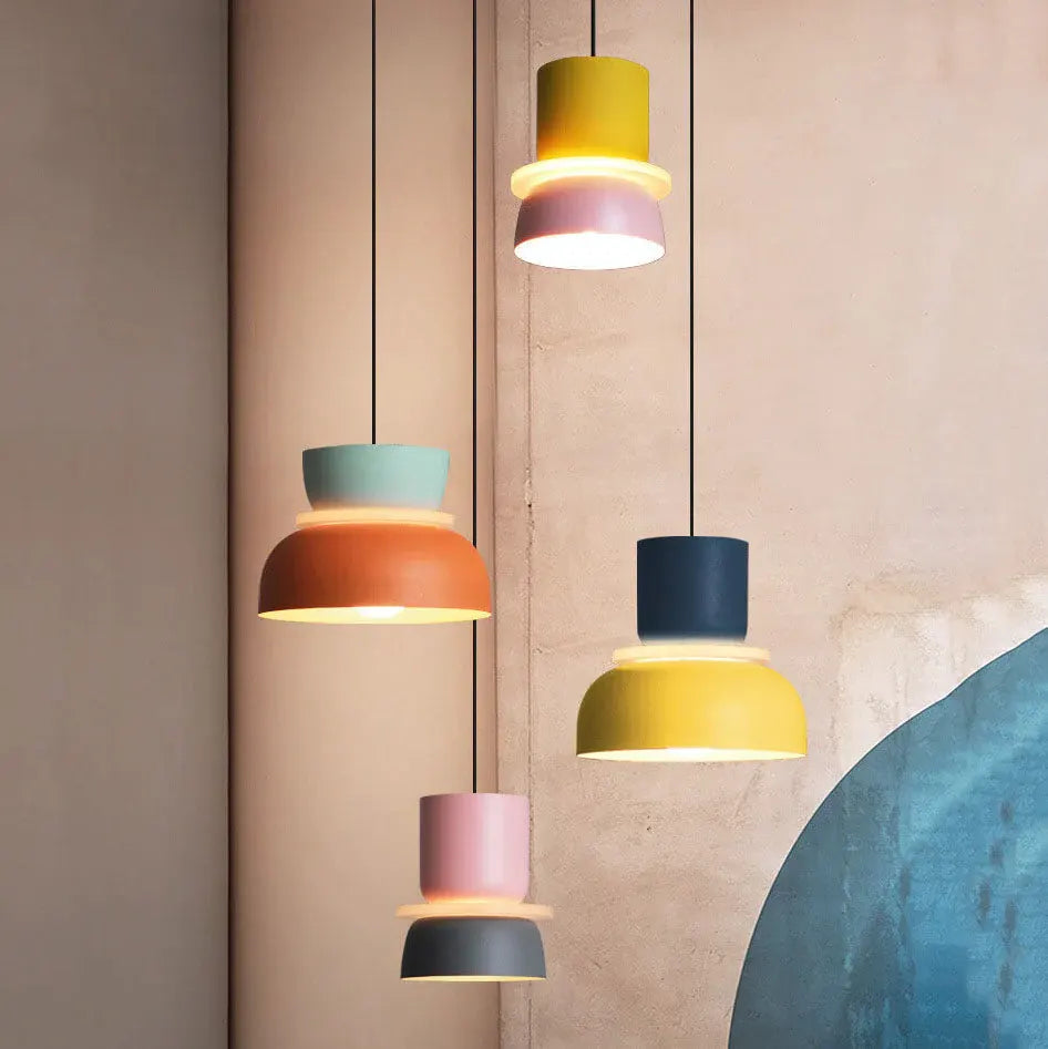 Colorful Macaron-Style Pendant Light with Scandinavian Charm