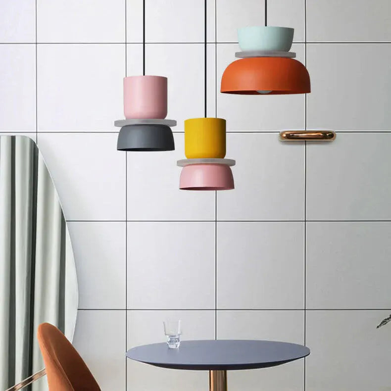 Colorful Macaron-Style Pendant Light with Scandinavian Charm
