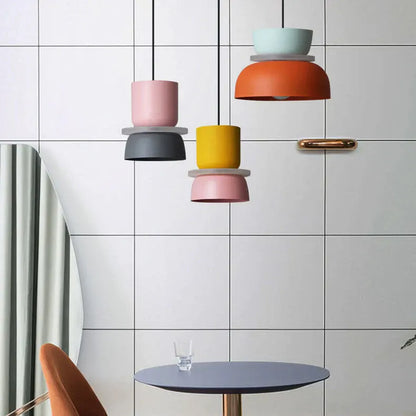 Colorful Macaron-Style Pendant Light with Scandinavian Charm