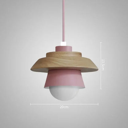 Colorful Macaron-Style Wood Pendant Light | Nordic Design