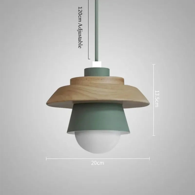 Colorful Macaron-Style Wood Pendant Light | Nordic Design