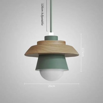 Colorful Macaron-Style Wood Pendant Light | Nordic Design