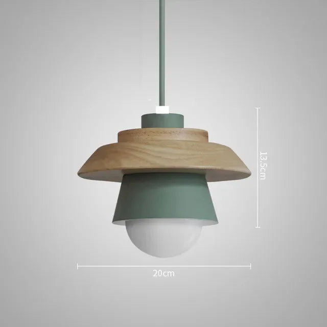 Colorful Macaron-Style Wood Pendant Light | Nordic Design