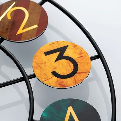 Colorful Retro Iron Wall Clock with Vibrant Metal Design
