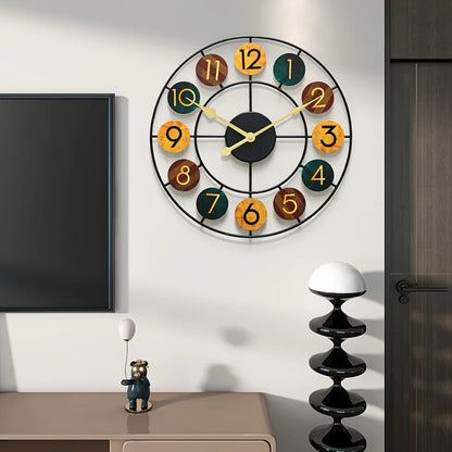 Colorful Retro Iron Wall Clock with Vibrant Metal Design