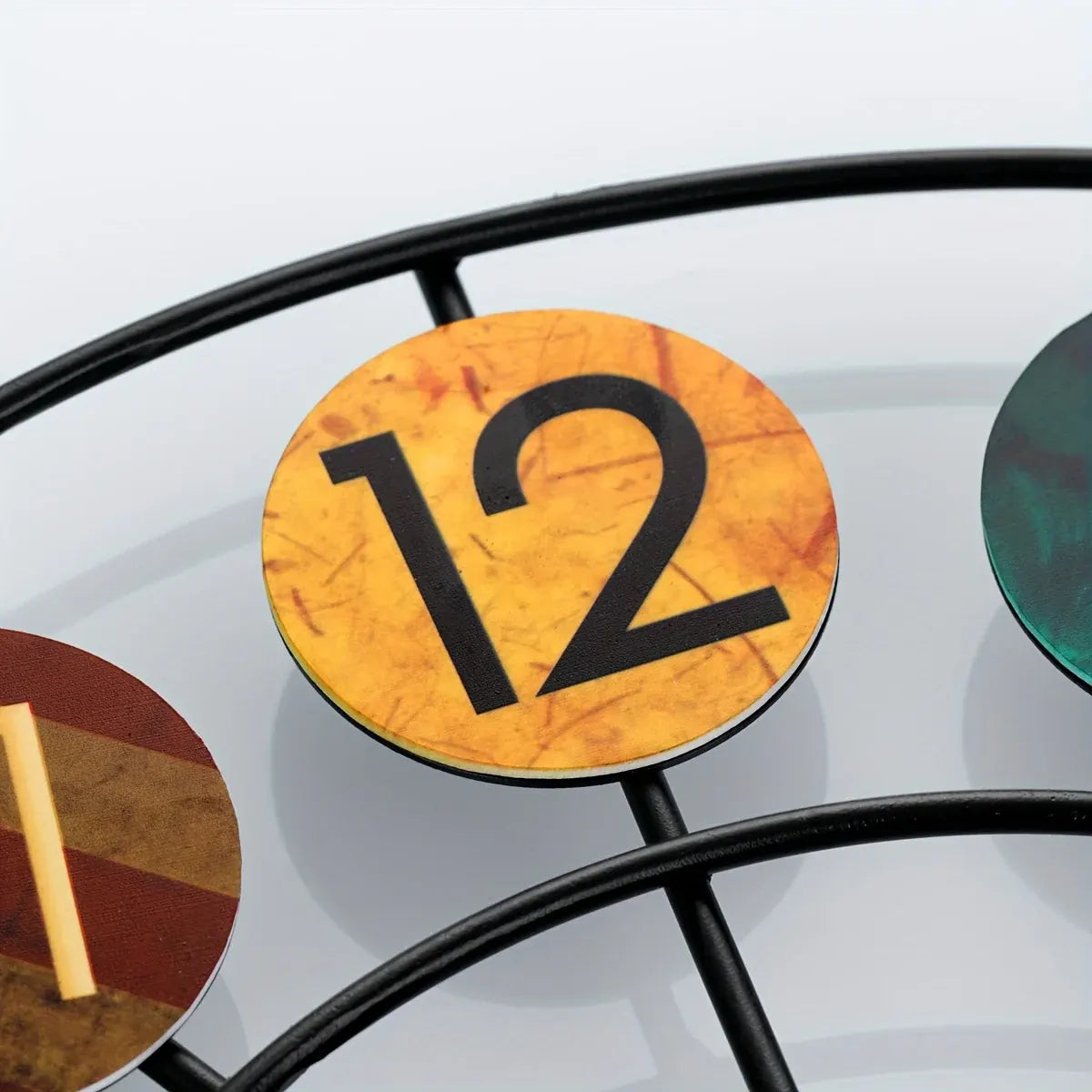 Colorful Retro Iron Wall Clock with Vibrant Metal Design