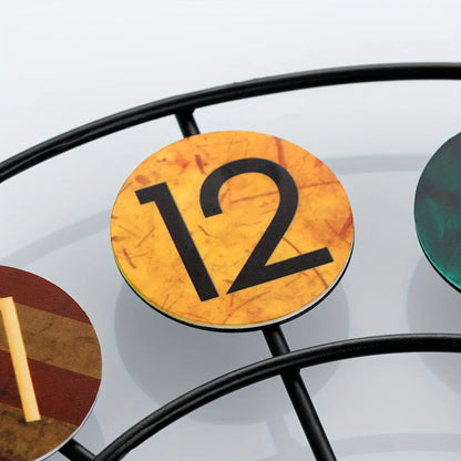 Colorful Retro Iron Wall Clock with Vibrant Metal Design