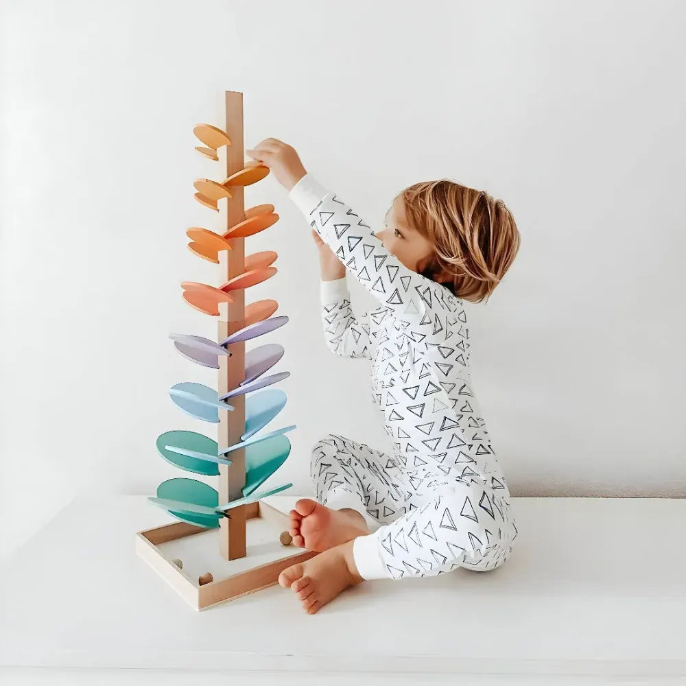 Colorful Wooden Marble Run Educational Toy for Kids