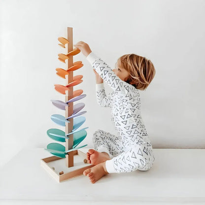 Colorful Wooden Marble Run Educational Toy for Kids
