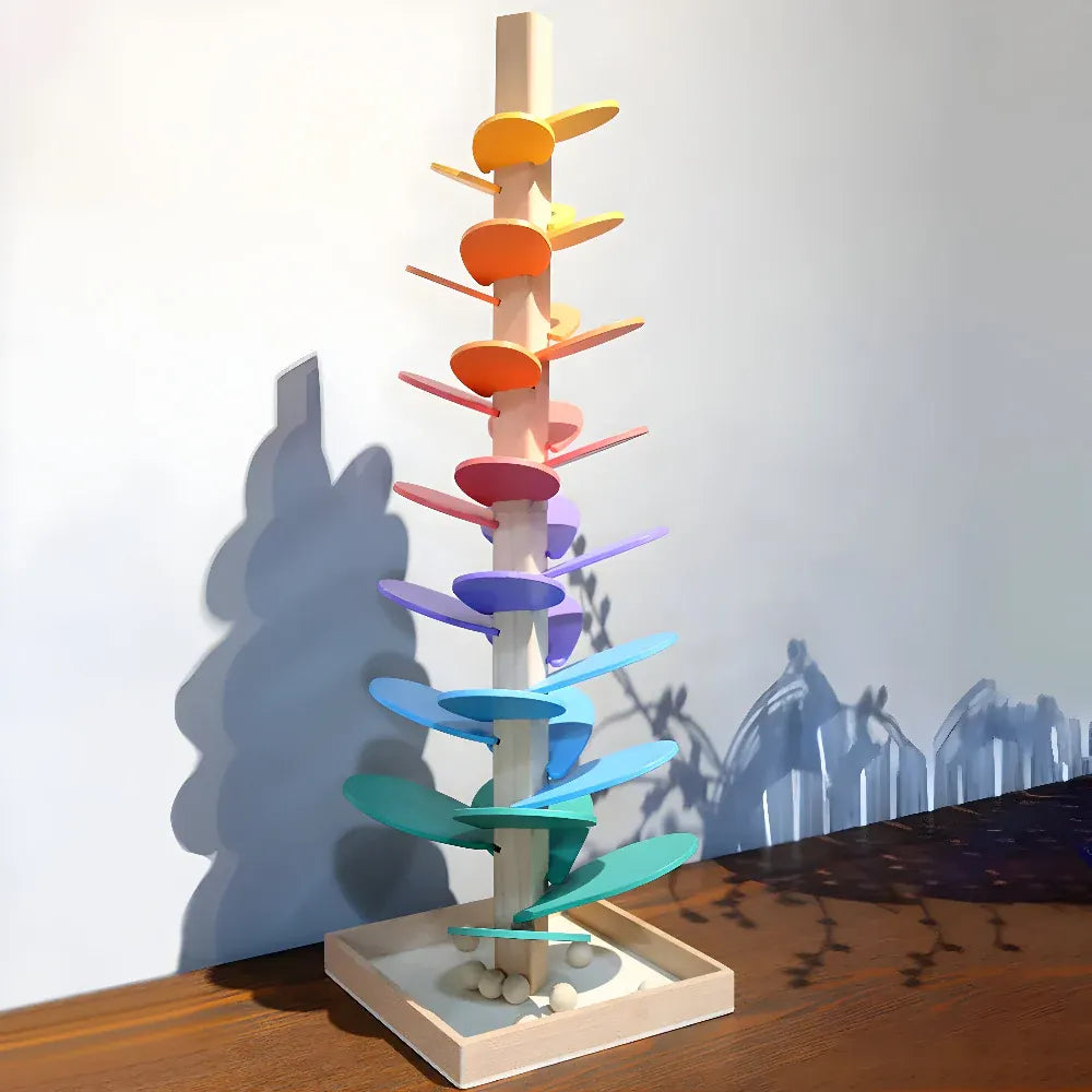 Colorful Wooden Marble Run Educational Toy for Kids