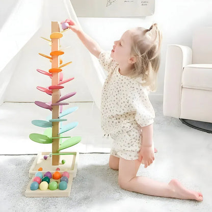 Colorful Wooden Marble Run Educational Toy for Kids