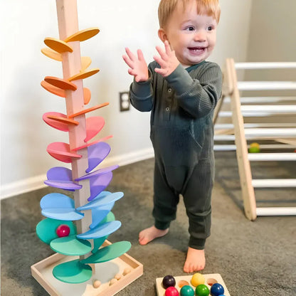 Colorful Wooden Marble Run Educational Toy for Kids