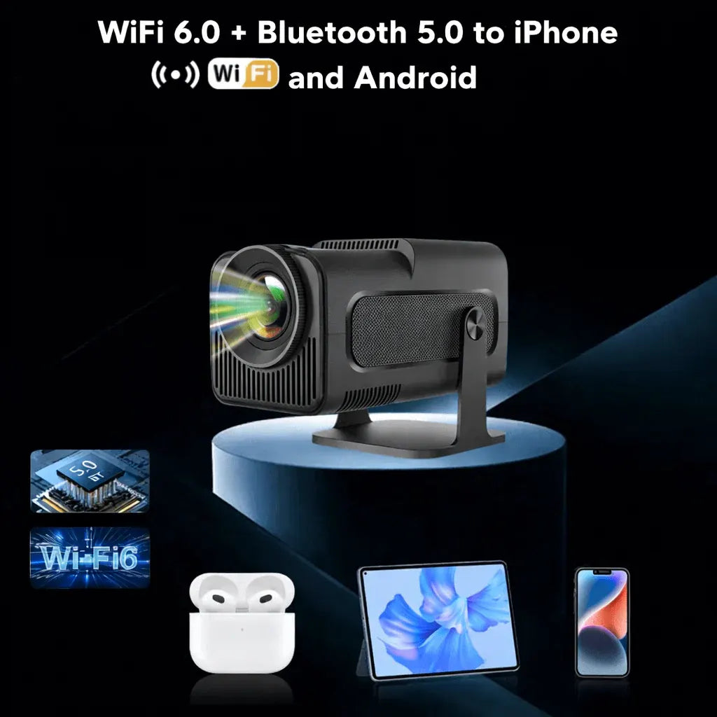 Compact 4K-Ready Portable Smart Projector for Home Theater