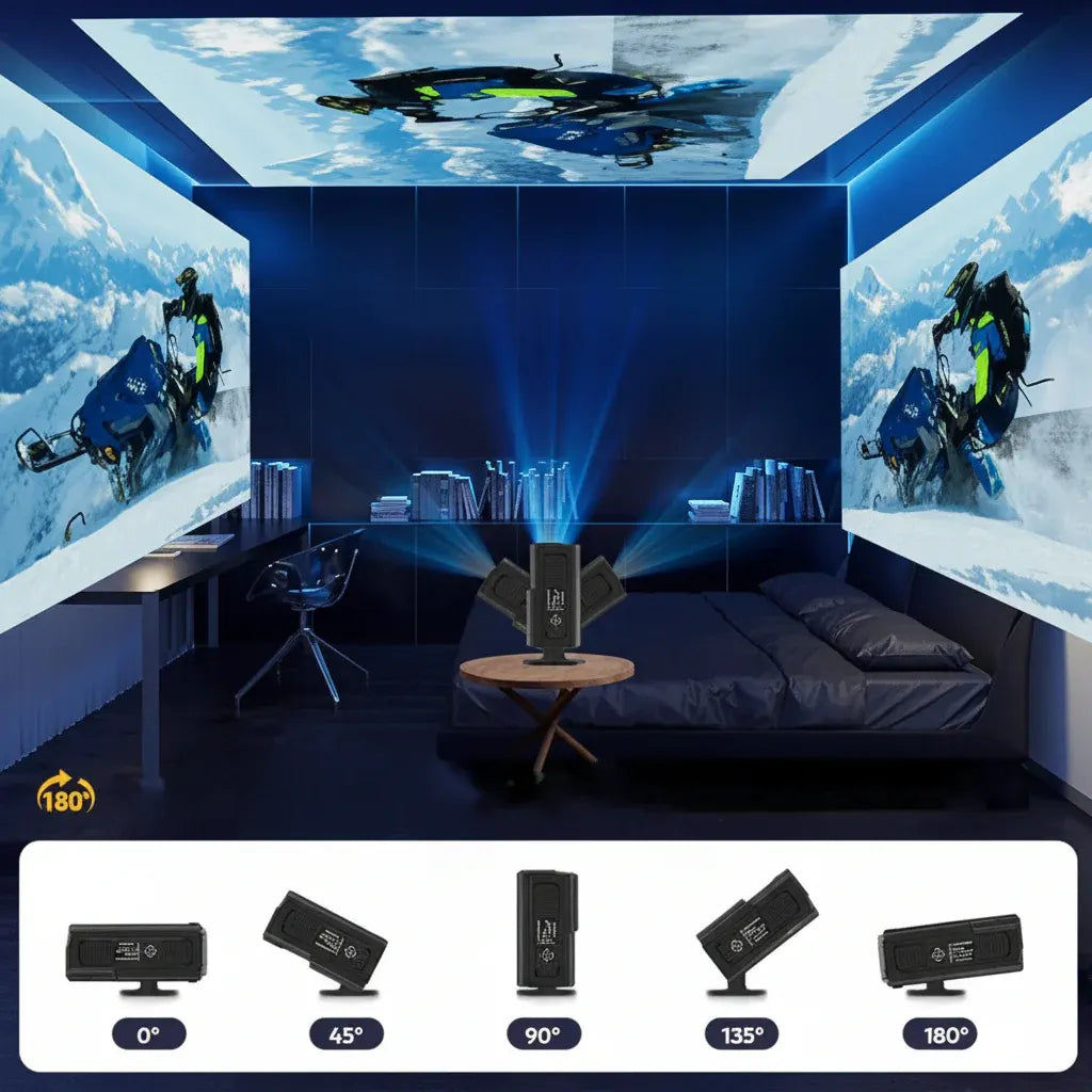 Compact 4K-Ready Portable Smart Projector for Home Theater