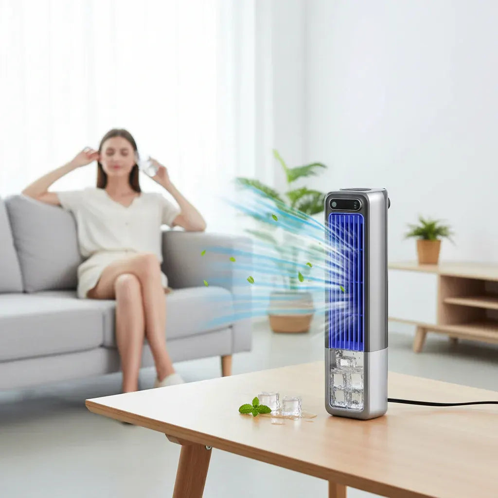 Compact Adjustable Desktop Tower Cooling Fan – Portable Design