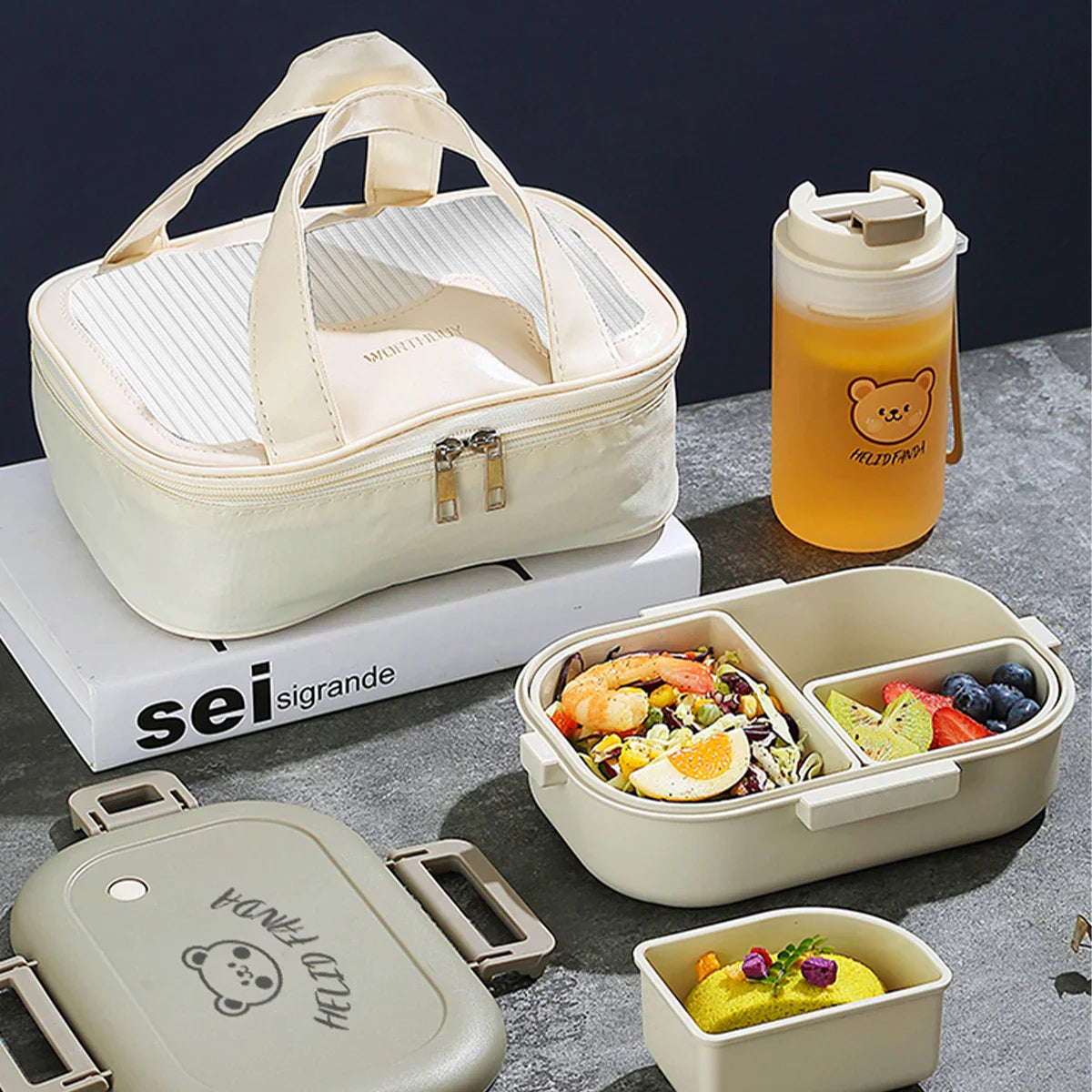 Compact Bento Lunch Box | Leak-Proof, 3-Compartment Portable Container