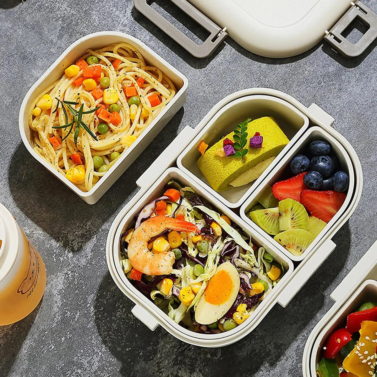 Compact Bento Lunch Box | Leak-Proof, 3-Compartment Portable Container