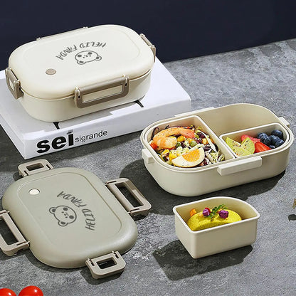 Compact Bento Lunch Box | Leak-Proof, 3-Compartment Portable Container