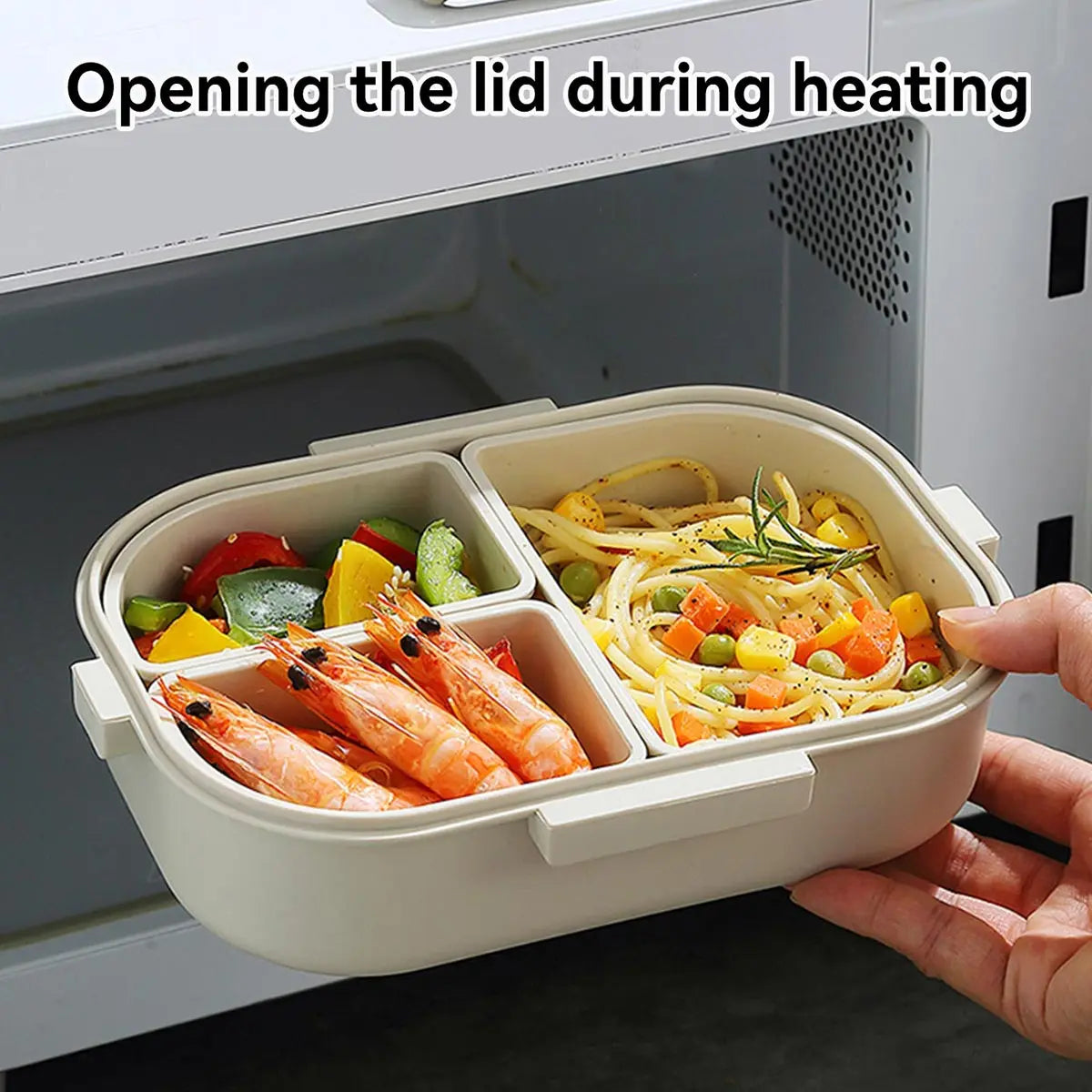 Compact Bento Lunch Box | Leak-Proof, 3-Compartment Portable Container