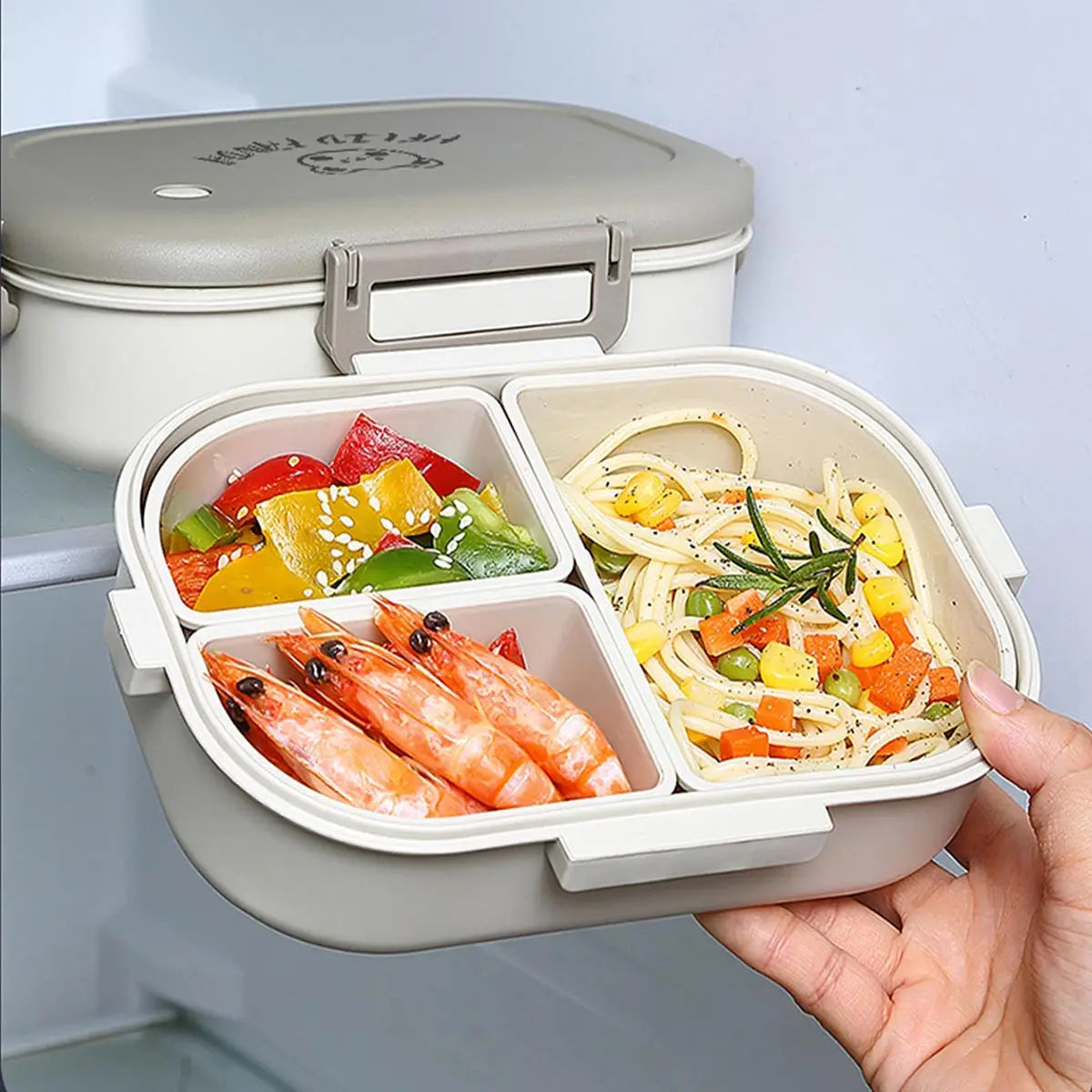 Compact Bento Lunch Box | Leak-Proof, 3-Compartment Portable Container