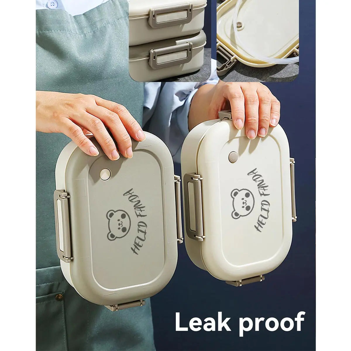 Compact Bento Lunch Box | Leak-Proof, 3-Compartment Portable Container