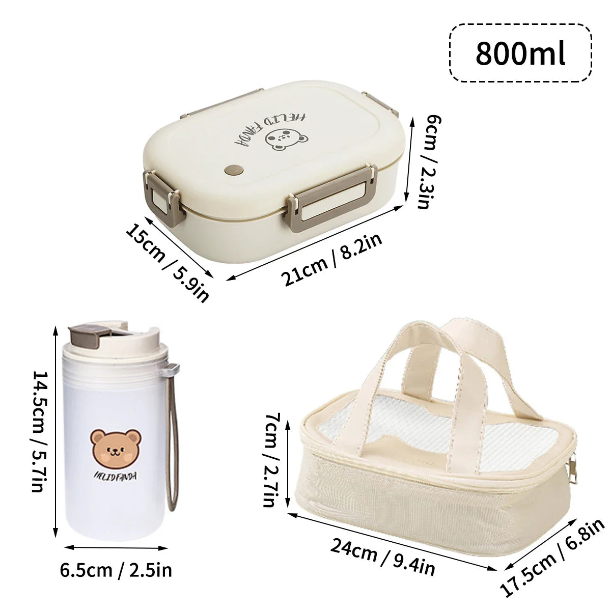 Compact Bento Lunch Box | Leak-Proof, 3-Compartment Portable Container