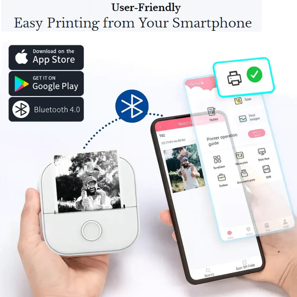 Compact Bluetooth Pocket Photo Label Printer