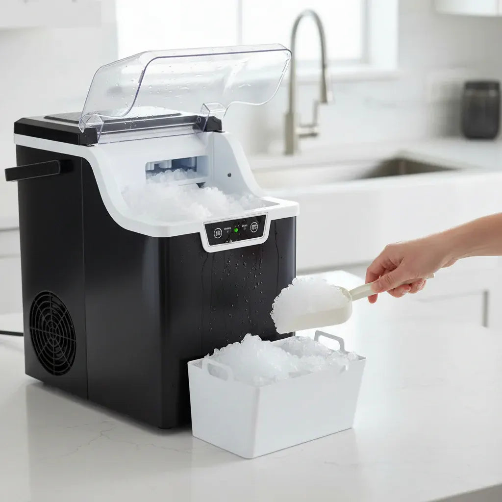 Compact Countertop Nugget Ice Machine for Kitchen Use