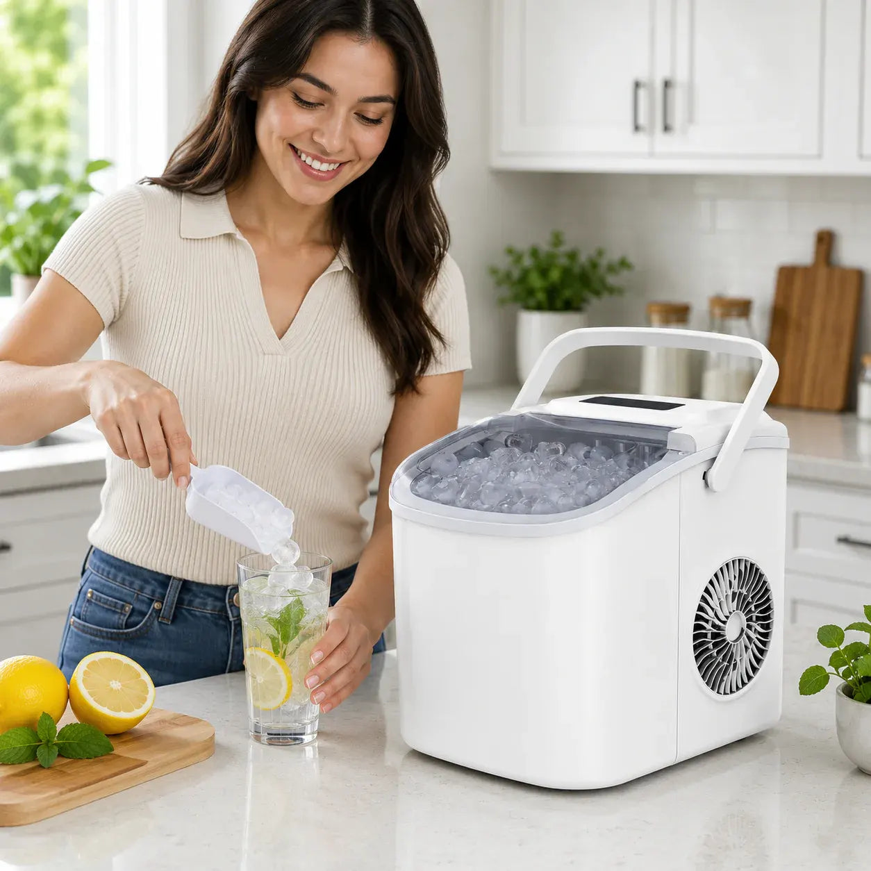Compact Countertop Portable Nugget Ice Making Machine