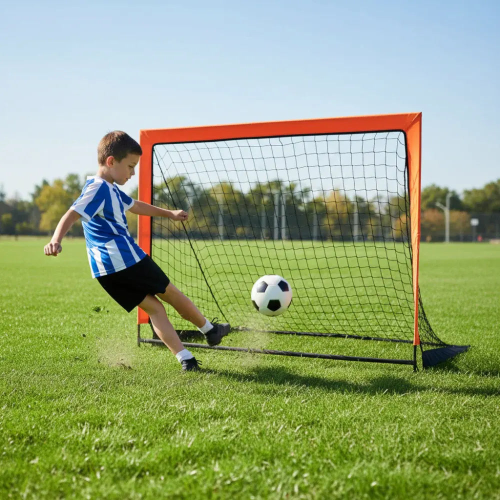 Compact Folding Soccer Goal for Backyard Practice & Training