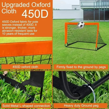 Compact Folding Soccer Goal for Backyard Practice & Training