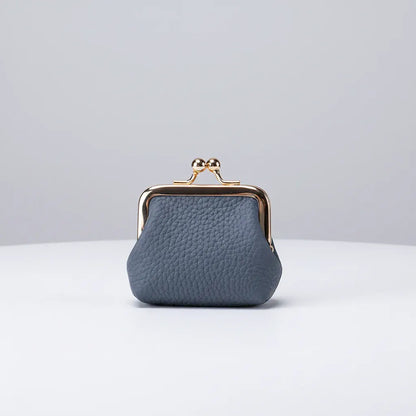 Compact Leather Jewelry Case with Gold Clasp for Travel Storage