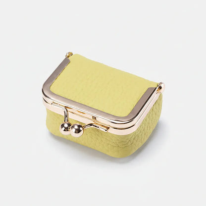 Compact Leather Jewelry Case with Gold Clasp for Travel Storage