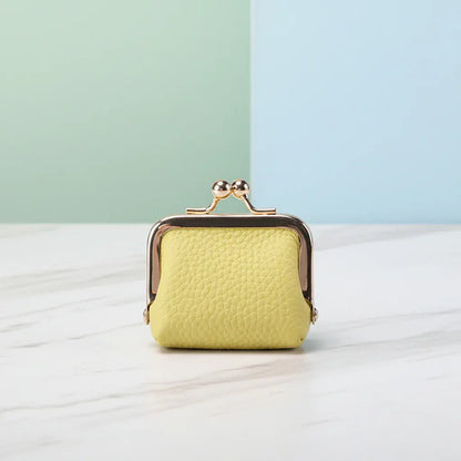 Compact Leather Jewelry Case with Gold Clasp for Travel Storage