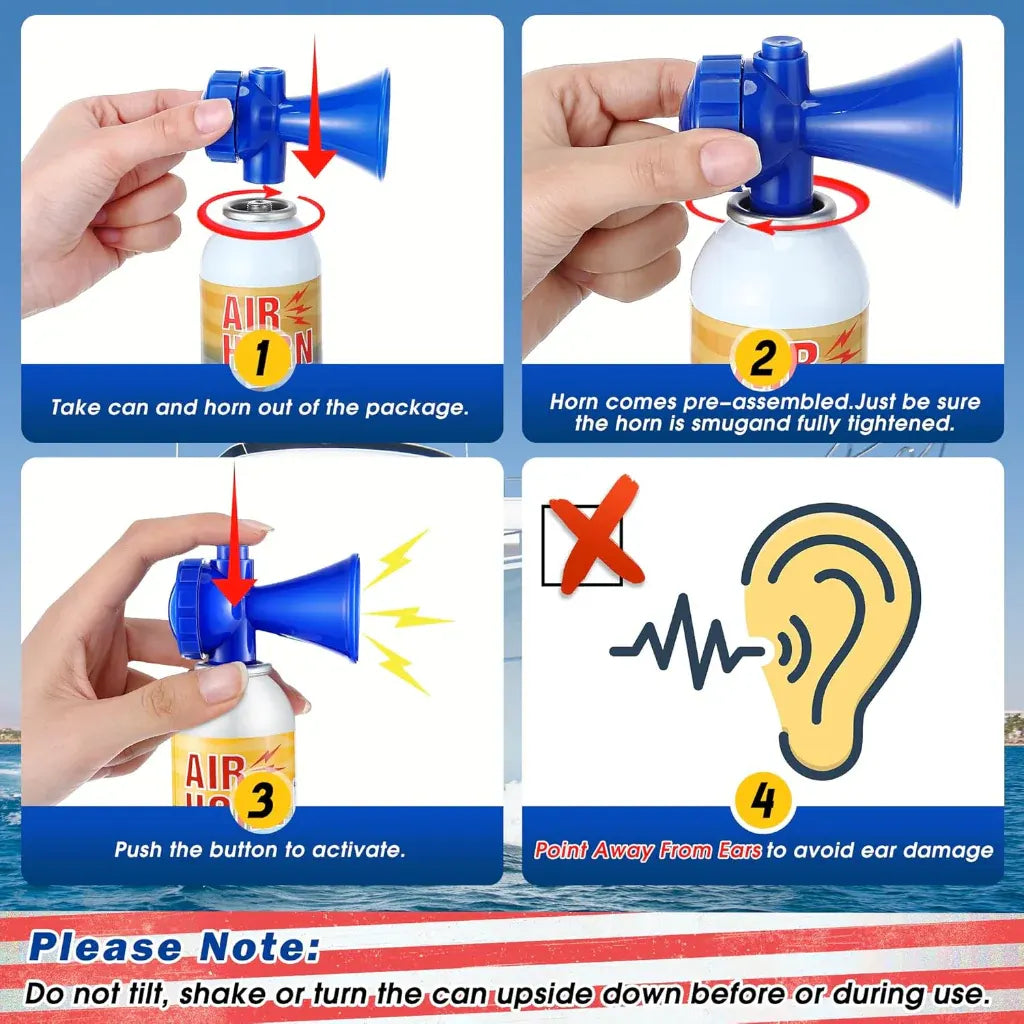 Compact Marine Air Horn – Loud Boat Safety Signal for Outdoor Use