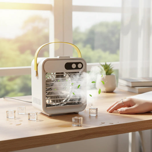 Compact Mini Air Cooler Humidifying Portable Cooling Fan