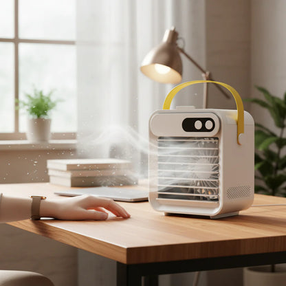 Compact Mini Air Cooler Humidifying Portable Cooling Fan