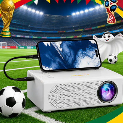 Compact Mini Projector for Movies & Gaming, 1080P Supported