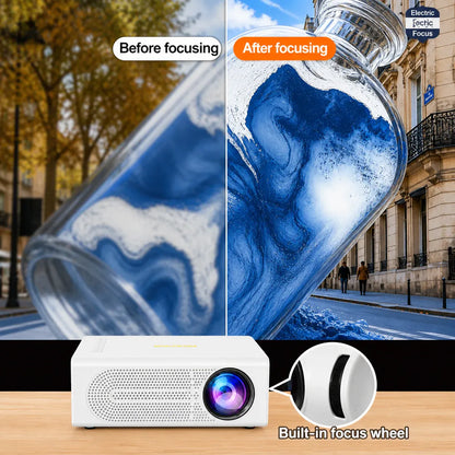 Compact Mini Projector for Movies & Gaming, 1080P Supported