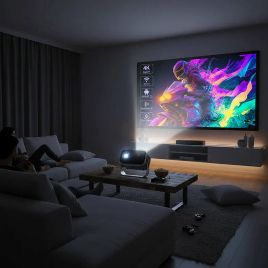 Compact Mini Projector with Bluetooth and WiFi for World Cup Viewing