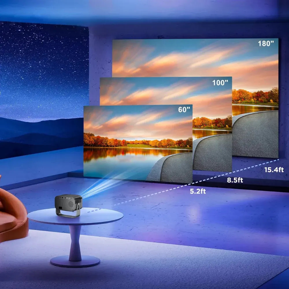 Compact Mini Projector with Bluetooth and WiFi for World Cup Viewing