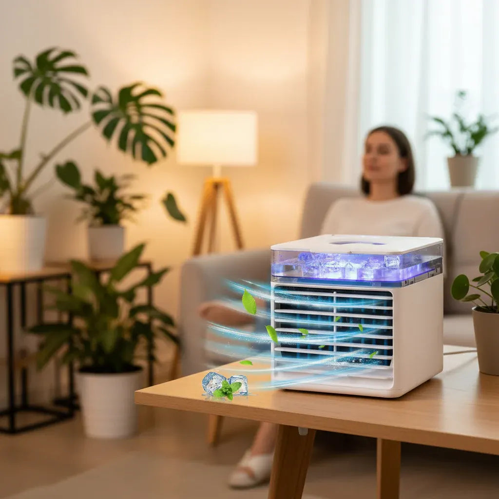Compact Portable Air Conditioner with Water Tank, Energy Efficient Cooling Unit