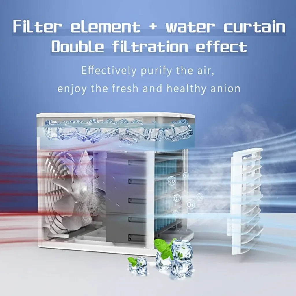 Compact Portable Air Conditioner with Water Tank, Energy Efficient Cooling Unit