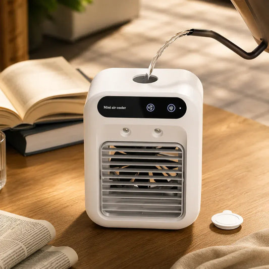 Compact Portable Cooling Fan with Air Conditioner & Humidifier Function