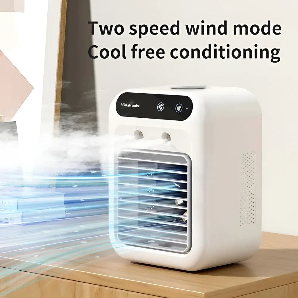 Compact Portable Cooling Fan with Air Conditioner & Humidifier Function