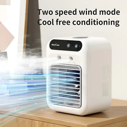 Compact Portable Cooling Fan with Air Conditioner & Humidifier Function